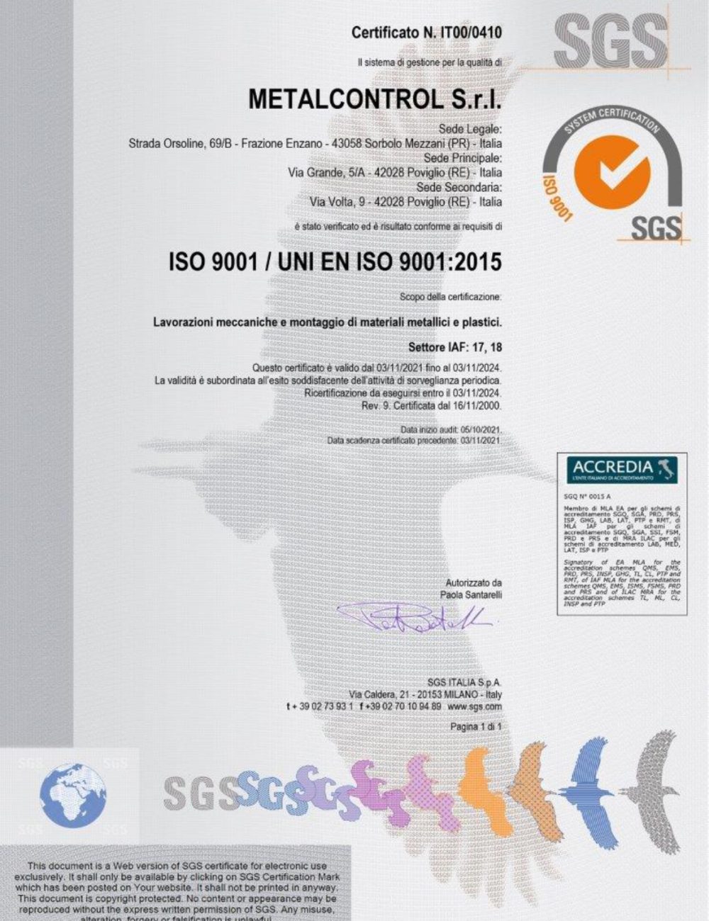 46-Metalcontrol - Certificato ISO 9001